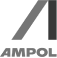Black and white logo of Ampol with a stylized letter "A" and the word "Ampol" beneath it.